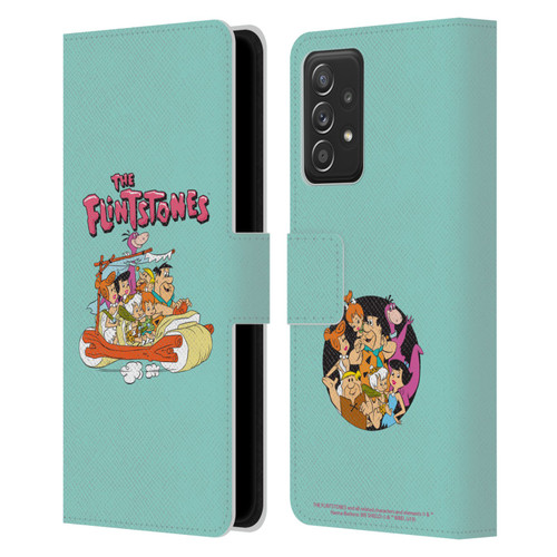 The Flintstones Graphics Family Leather Book Wallet Case Cover For Samsung Galaxy A53 5G (2022)
