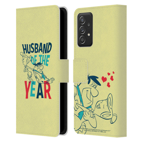 The Flintstones Graphics Husband Of The Year Leather Book Wallet Case Cover For Samsung Galaxy A53 5G (2022)