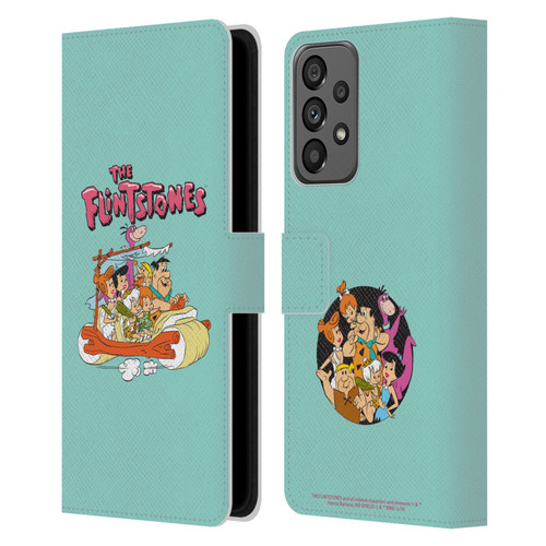 The Flintstones Graphics Family Leather Book Wallet Case Cover For Samsung Galaxy A73 5G (2022)