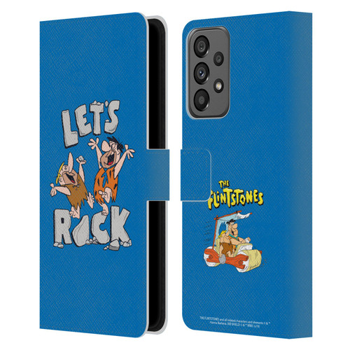 The Flintstones Graphics Fred And Barney Leather Book Wallet Case Cover For Samsung Galaxy A73 5G (2022)