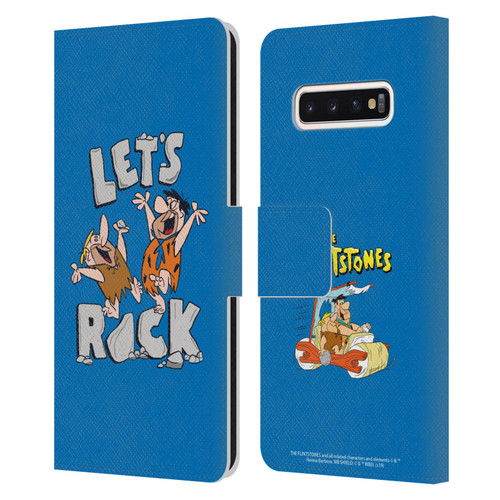 The Flintstones Graphics Fred And Barney Leather Book Wallet Case Cover For Samsung Galaxy S10