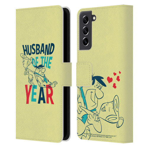 The Flintstones Graphics Husband Of The Year Leather Book Wallet Case Cover For Samsung Galaxy S21 FE 5G