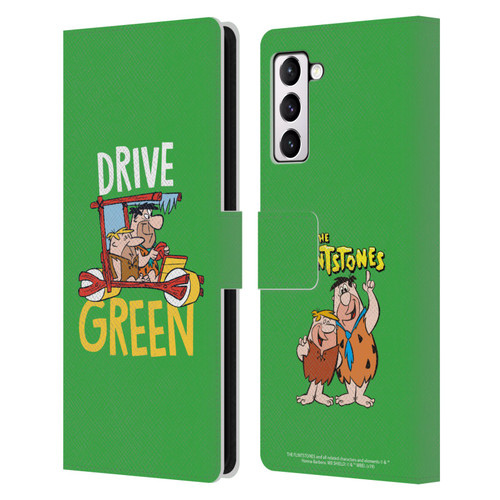 The Flintstones Graphics Drive Green Leather Book Wallet Case Cover For Samsung Galaxy S21+ 5G