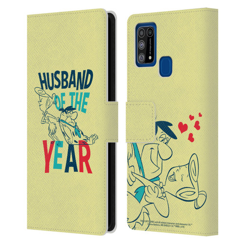 The Flintstones Graphics Husband Of The Year Leather Book Wallet Case Cover For Samsung Galaxy M31 (2020)