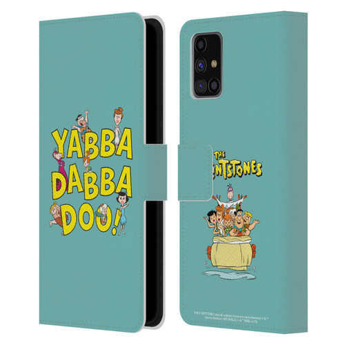 The Flintstones Graphics Yabba-Dabba-Doo Leather Book Wallet Case Cover For Samsung Galaxy M31s (2020)