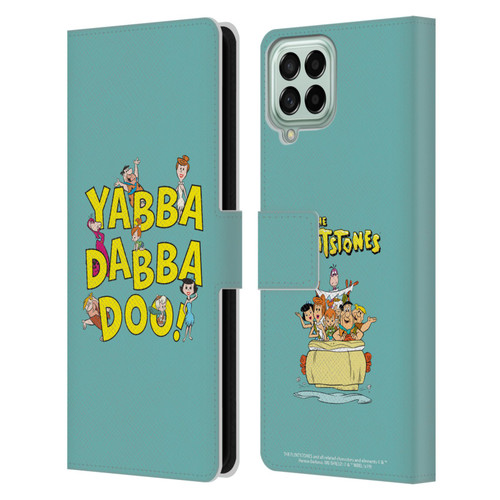 The Flintstones Graphics Yabba-Dabba-Doo Leather Book Wallet Case Cover For Samsung Galaxy M33 (2022)