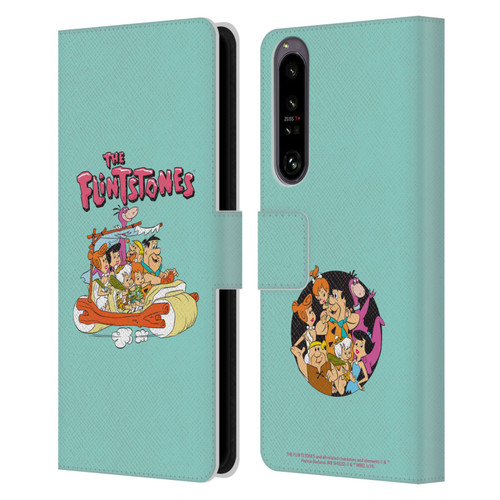 The Flintstones Graphics Family Leather Book Wallet Case Cover For Sony Xperia 1 IV