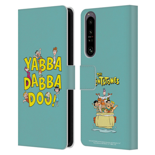 The Flintstones Graphics Yabba-Dabba-Doo Leather Book Wallet Case Cover For Sony Xperia 1 IV