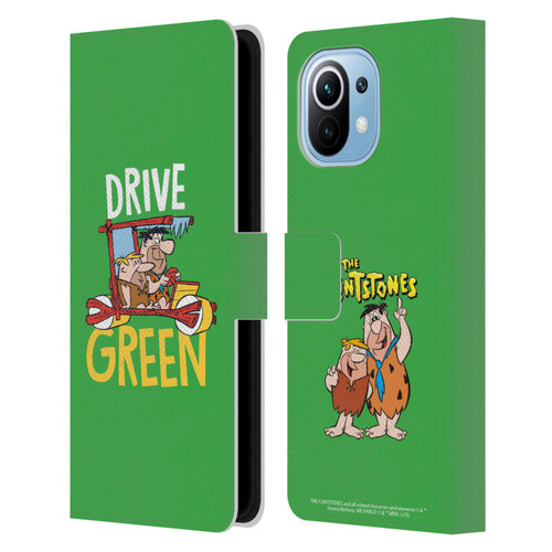 The Flintstones Graphics Drive Green Leather Book Wallet Case Cover For Xiaomi Mi 11