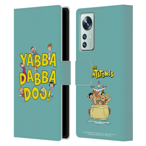 The Flintstones Graphics Yabba-Dabba-Doo Leather Book Wallet Case Cover For Xiaomi 12