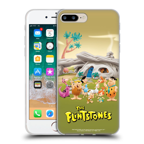 The Flintstones Characters Stone House Soft Gel Case for Apple iPhone 7 Plus / iPhone 8 Plus