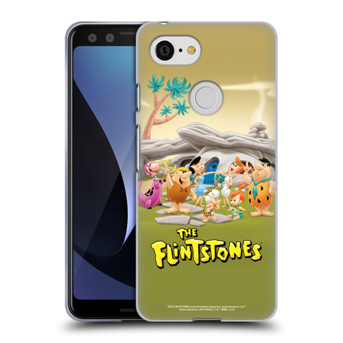 The Flintstones Characters Stone House Soft Gel Case for Google Pixel 3