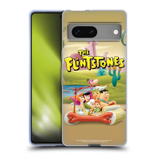 The Flintstones Characters Stone Car Soft Gel Case for Google Pixel 7