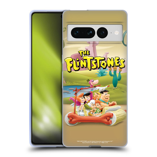 The Flintstones Characters Stone Car Soft Gel Case for Google Pixel 7 Pro