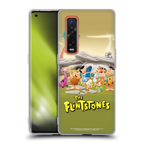 The Flintstones Characters Stone House Soft Gel Case for OPPO Find X2 Pro 5G