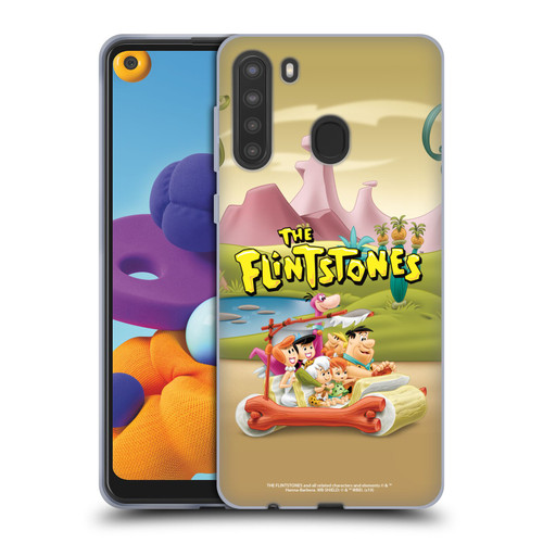 The Flintstones Characters Stone Car Soft Gel Case for Samsung Galaxy A21 (2020)