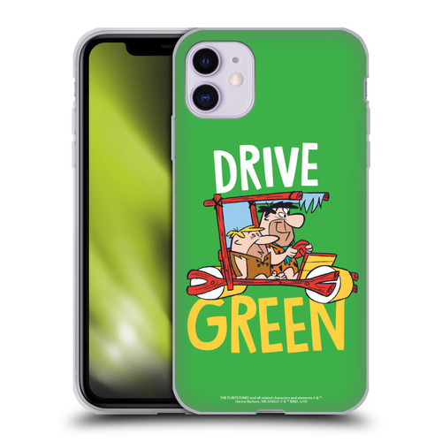 The Flintstones Graphics Drive Green Soft Gel Case for Apple iPhone 11