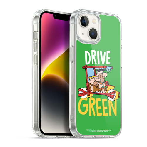 The Flintstones Graphics Drive Green Soft Gel Case for Apple iPhone 14