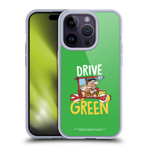 The Flintstones Graphics Drive Green Soft Gel Case for Apple iPhone 14 Pro
