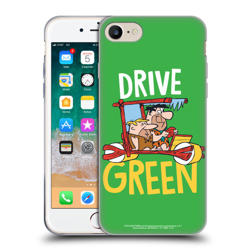 The Flintstones Graphics Drive Green Soft Gel Case for Apple iPhone 7 / 8 / SE 2020 & 2022