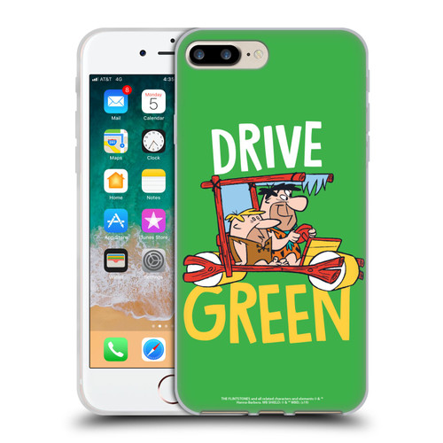 The Flintstones Graphics Drive Green Soft Gel Case for Apple iPhone 7 Plus / iPhone 8 Plus
