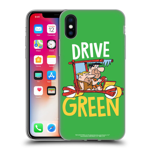 The Flintstones Graphics Drive Green Soft Gel Case for Apple iPhone X / iPhone XS