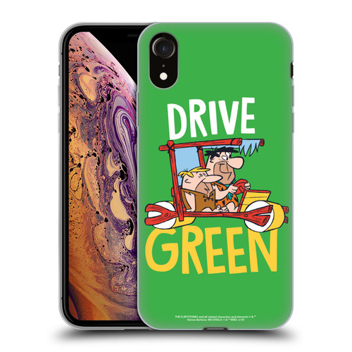 The Flintstones Graphics Drive Green Soft Gel Case for Apple iPhone XR