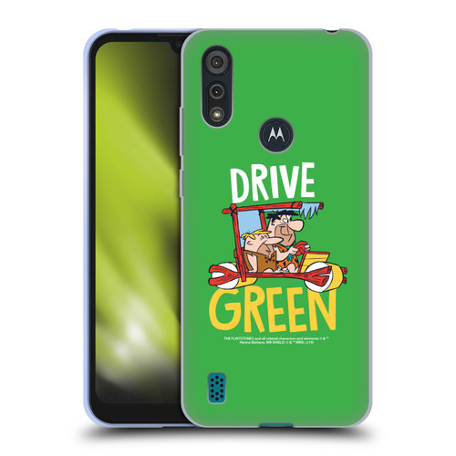 The Flintstones Graphics Drive Green Soft Gel Case for Motorola Moto E6s (2020)