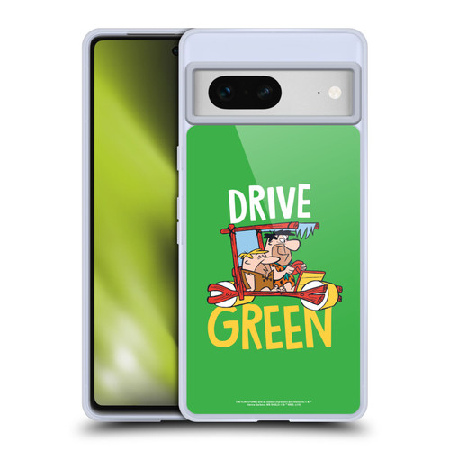 The Flintstones Graphics Drive Green Soft Gel Case for Google Pixel 7