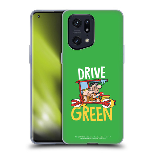 The Flintstones Graphics Drive Green Soft Gel Case for OPPO Find X5 Pro