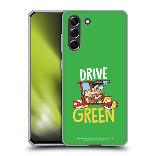 The Flintstones Graphics Drive Green Soft Gel Case for Samsung Galaxy S21 FE 5G