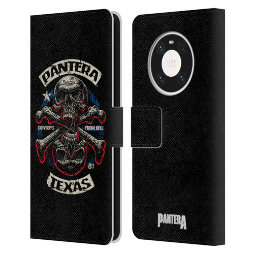 Pantera Art Double Cross Leather Book Wallet Case Cover For Huawei Mate 40 Pro 5G