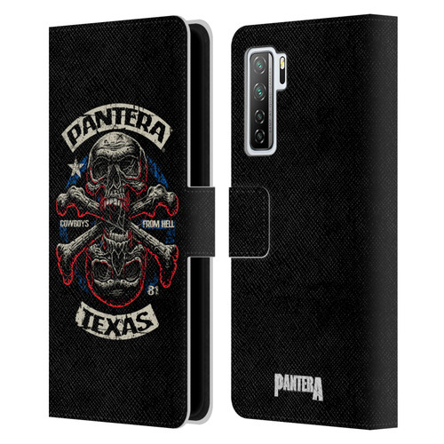 Pantera Art Double Cross Leather Book Wallet Case Cover For Huawei Nova 7 SE/P40 Lite 5G