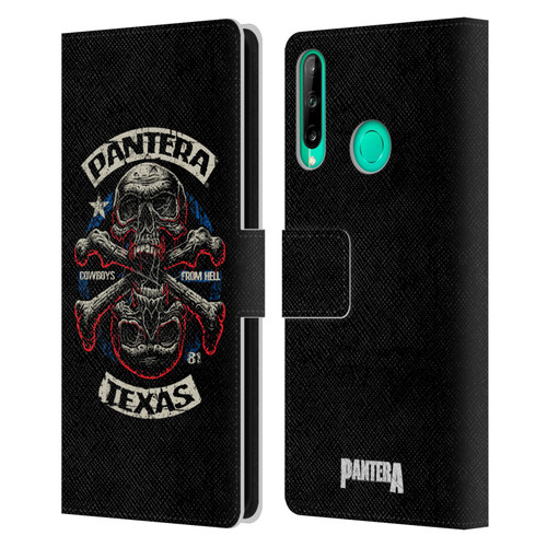 Pantera Art Double Cross Leather Book Wallet Case Cover For Huawei P40 lite E