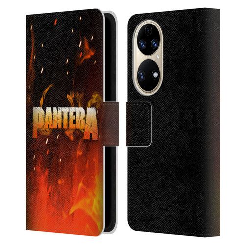 Pantera Art Fire Leather Book Wallet Case Cover For Huawei P50