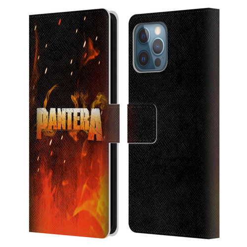 Pantera Art Fire Leather Book Wallet Case Cover For Apple iPhone 12 Pro Max