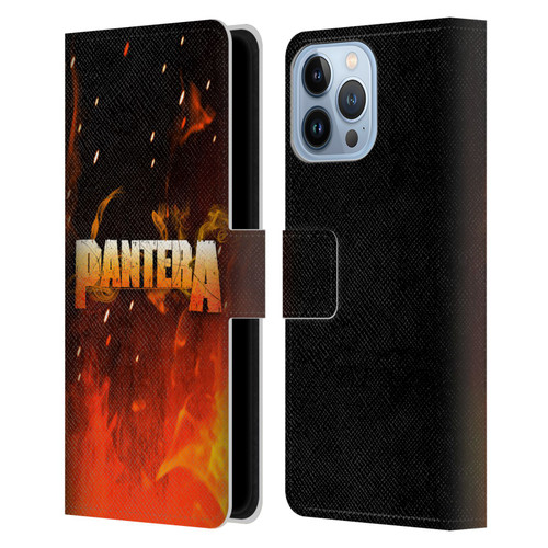 Pantera Art Fire Leather Book Wallet Case Cover For Apple iPhone 13 Pro Max