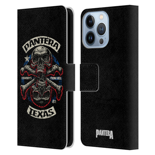 Pantera Art Double Cross Leather Book Wallet Case Cover For Apple iPhone 13 Pro