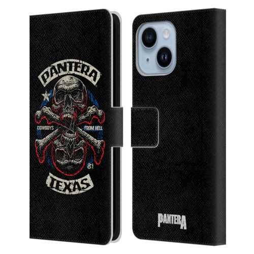 Pantera Art Double Cross Leather Book Wallet Case Cover For Apple iPhone 14 Plus