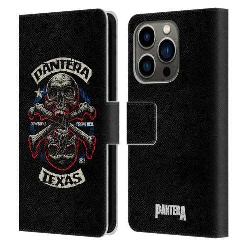 Pantera Art Double Cross Leather Book Wallet Case Cover For Apple iPhone 14 Pro
