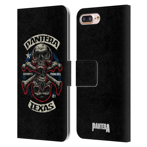 Pantera Art Double Cross Leather Book Wallet Case Cover For Apple iPhone 7 Plus / iPhone 8 Plus