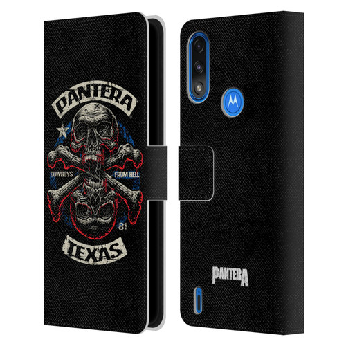 Pantera Art Double Cross Leather Book Wallet Case Cover For Motorola Moto E7 Power / Moto E7i Power