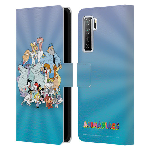 Animaniacs Graphics Group Leather Book Wallet Case Cover For Huawei Nova 7 SE/P40 Lite 5G