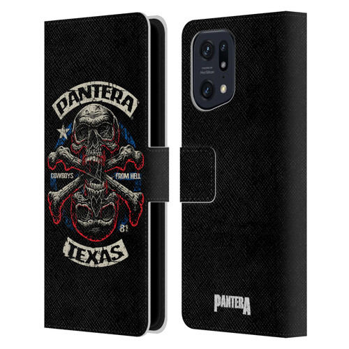 Pantera Art Double Cross Leather Book Wallet Case Cover For OPPO Find X5