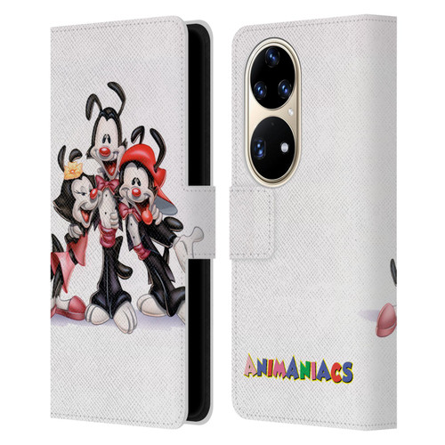 Animaniacs Graphics Formal Leather Book Wallet Case Cover For Huawei P50 Pro