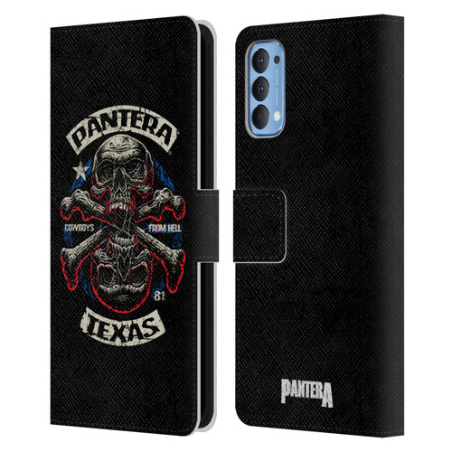 Pantera Art Double Cross Leather Book Wallet Case Cover For OPPO Reno 4 5G