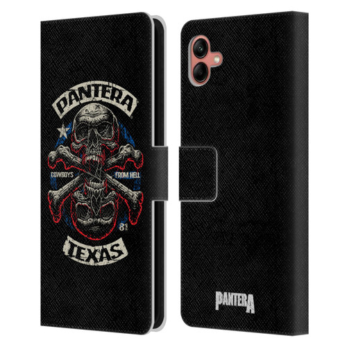 Pantera Art Double Cross Leather Book Wallet Case Cover For Samsung Galaxy A04 (2022)