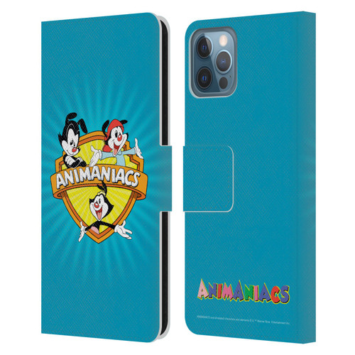Animaniacs Graphics Logo Leather Book Wallet Case Cover For Apple iPhone 12 / iPhone 12 Pro