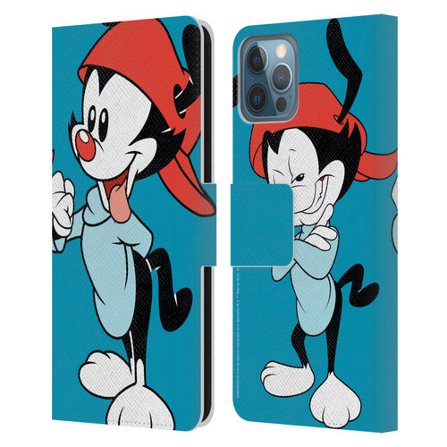 Animaniacs Graphics Wakko Leather Book Wallet Case Cover For Apple iPhone 12 / iPhone 12 Pro
