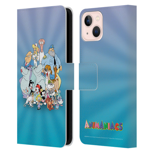 Animaniacs Graphics Group Leather Book Wallet Case Cover For Apple iPhone 13
